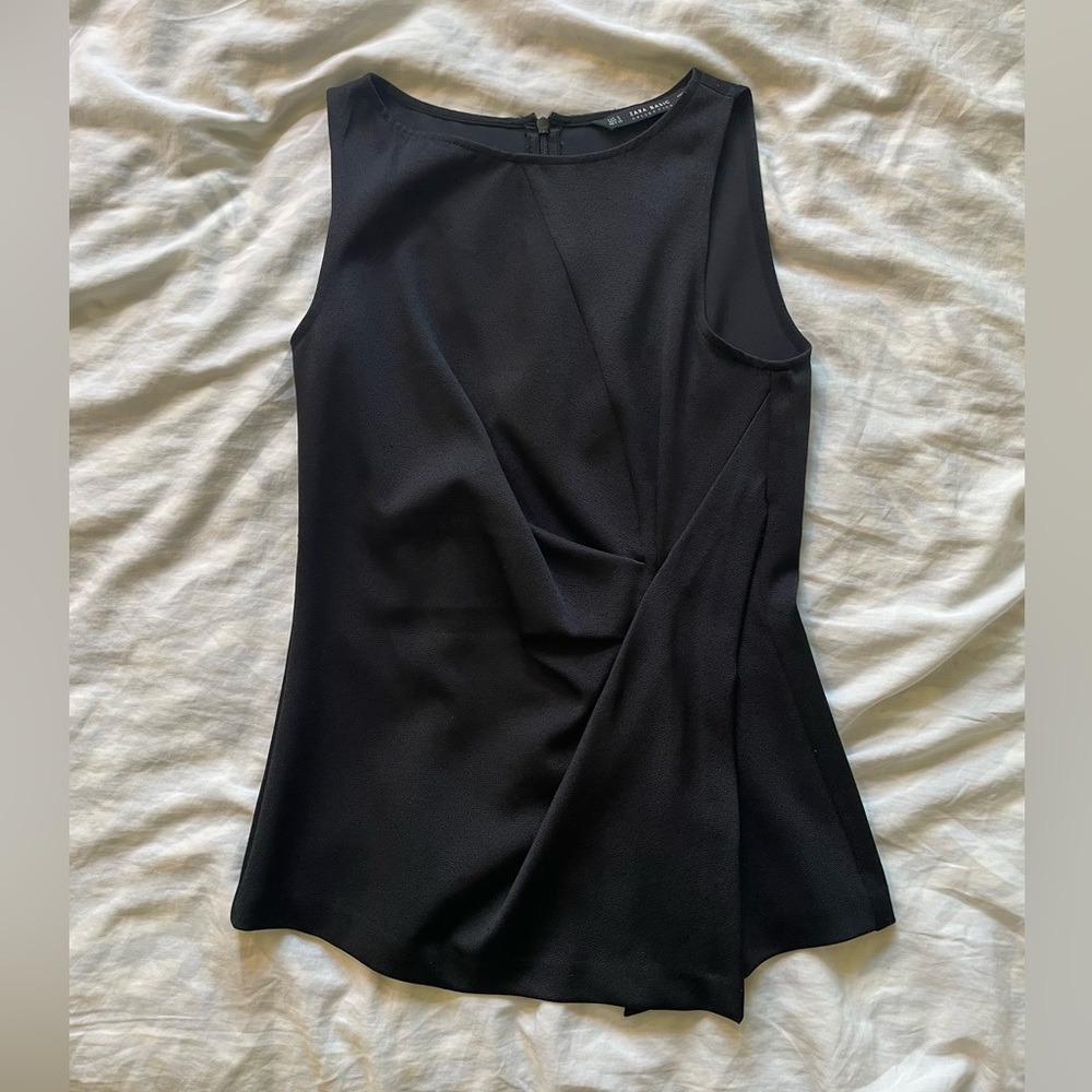 Zara asymmetrical ruched top | size S